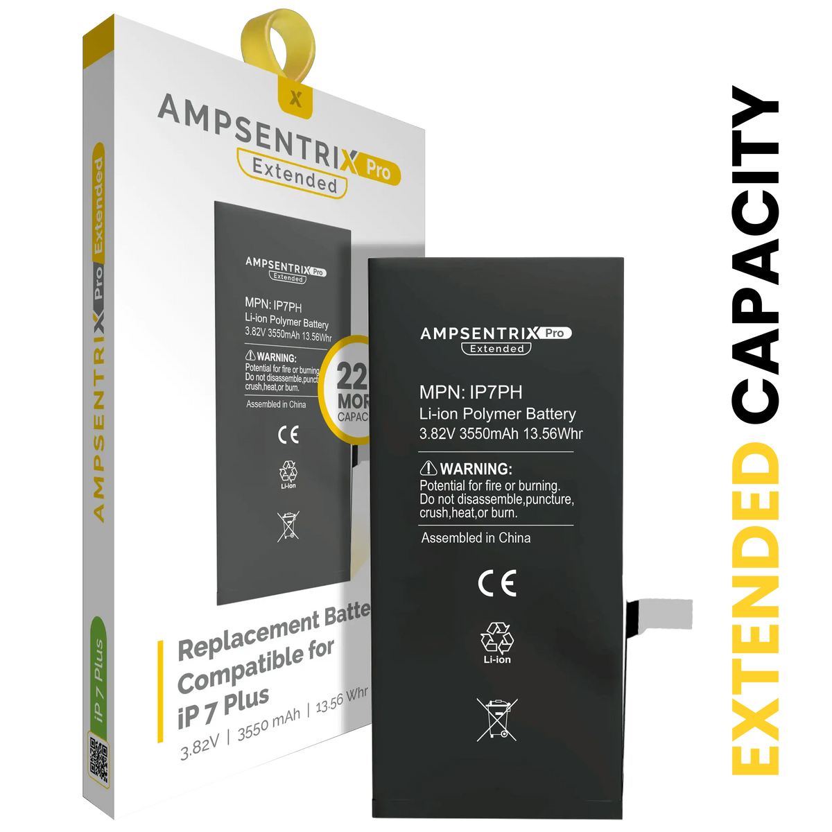 Batería de repuesto para iPhone 7 Plus (AmpSentrix Pro Extended)
