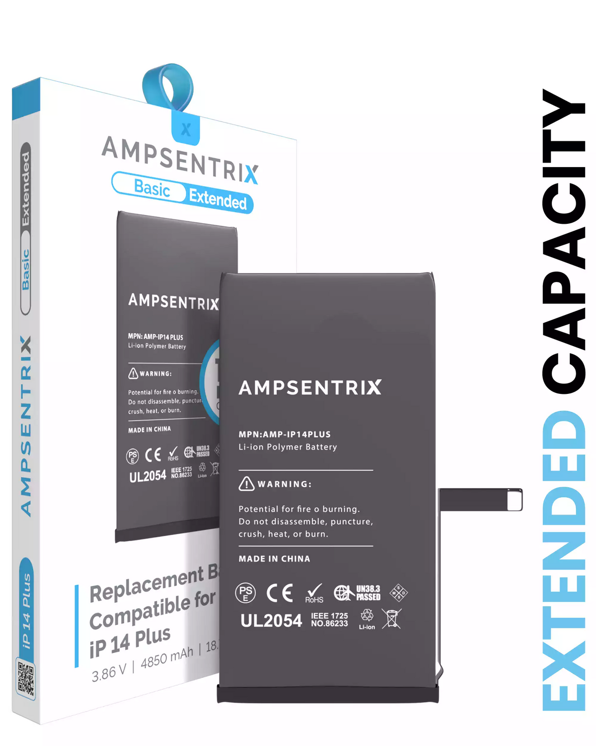 Batería de repuesto para iPhone 14 Plus (AmpSentrix Basic Extended)