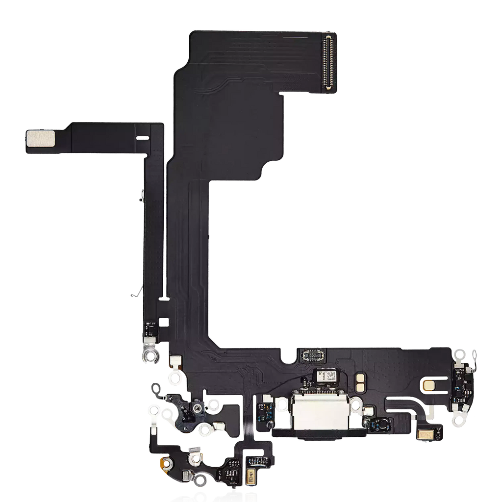 Cable flexible de puerto de carga para iphone 15 pro (Premium) Negro