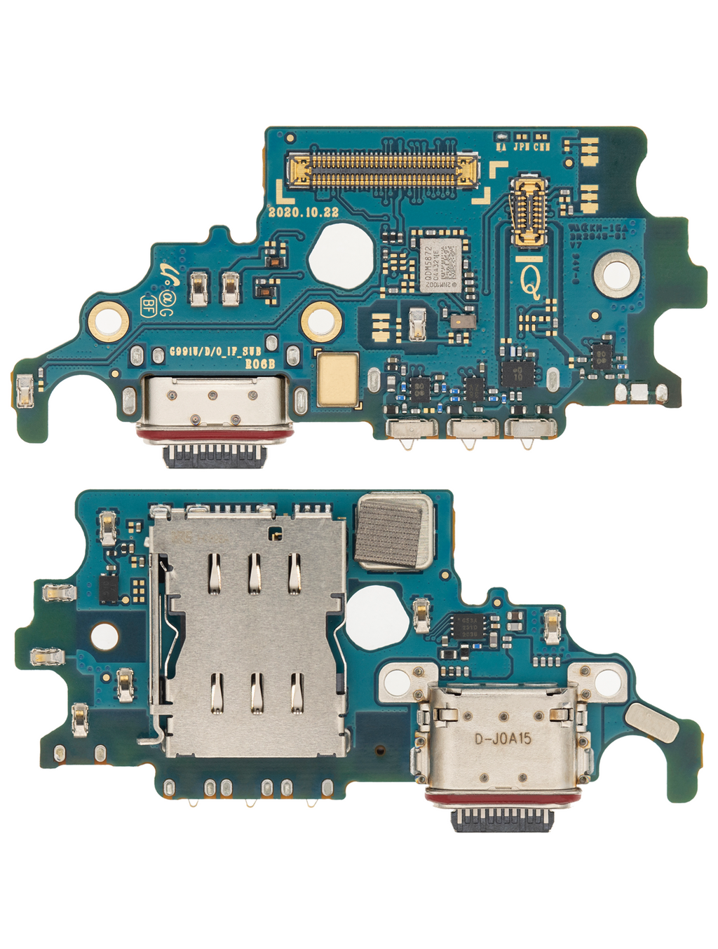 Placa de puerto de carga con lector de tarjetas SIM para Samsung Galaxy S21 5G (G991U) (versión estadounidense) (Premium)