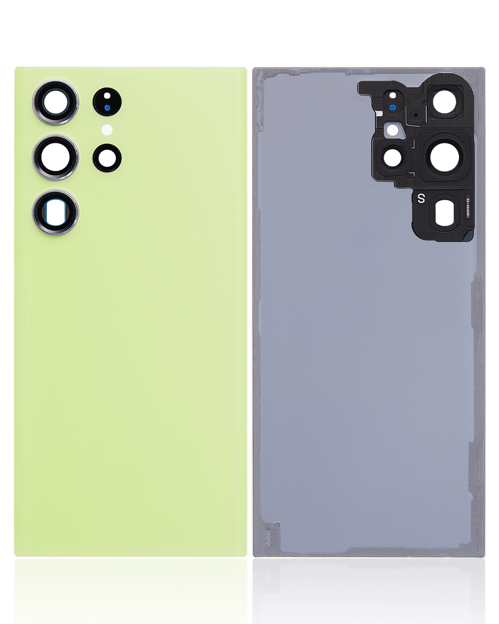 Tapa trasera de cristal con lente de cámara para Samsung Galaxy S23 Ultra 5G (sin logotipo) (Aftermarket Plus) (Verde Limon))
