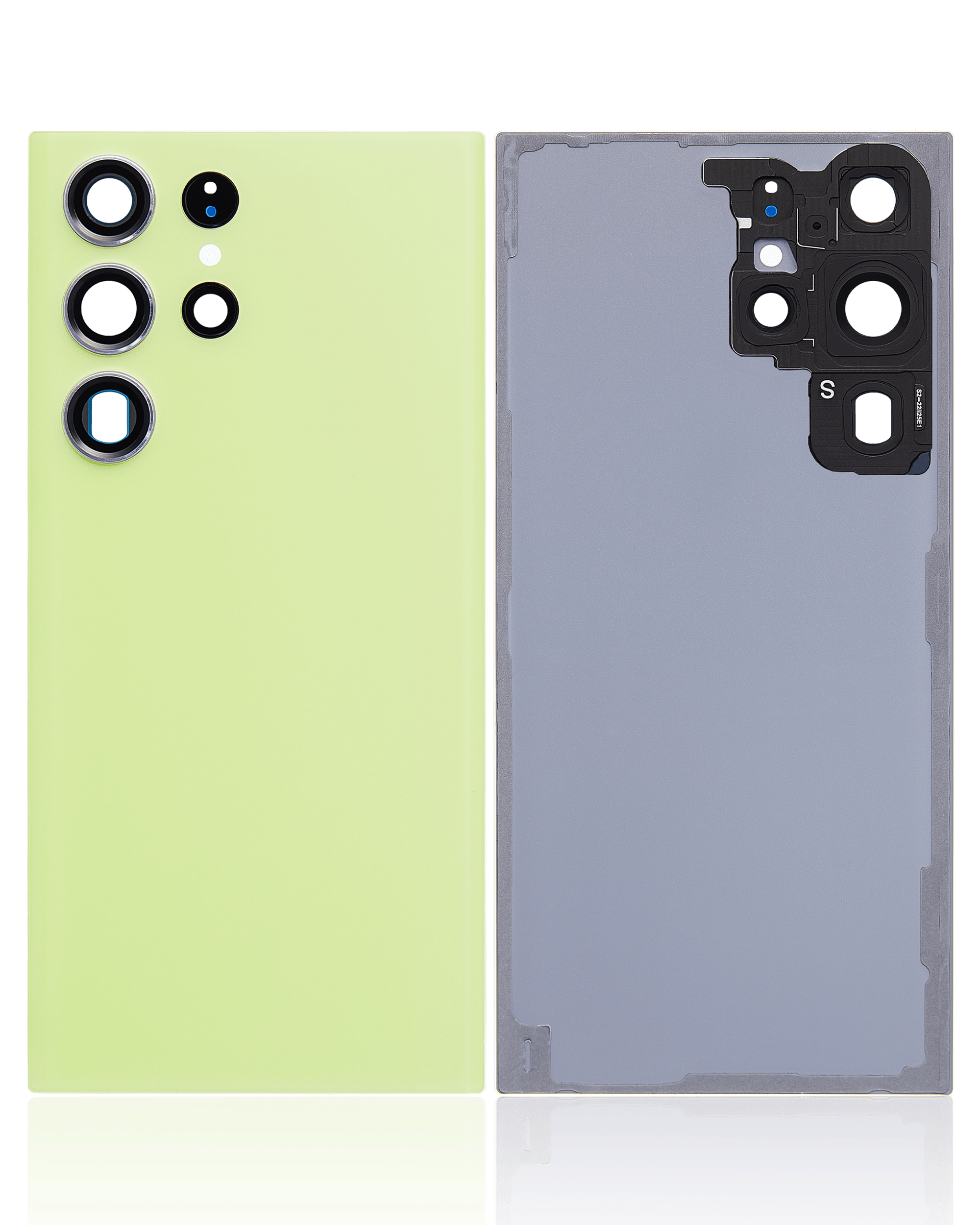 Tapa trasera de cristal con lente de cámara para Samsung Galaxy S23 Ultra 5G (sin logotipo) (Aftermarket Plus) (Verde Limon))