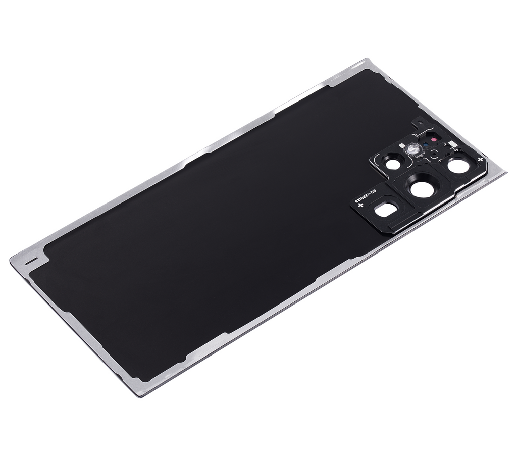 Tapa trasera de cristal con lente de cámara para Samsung Galaxy S22 Ultra 5G (sin logotipo) (Aftermarket Plus) (Negro)