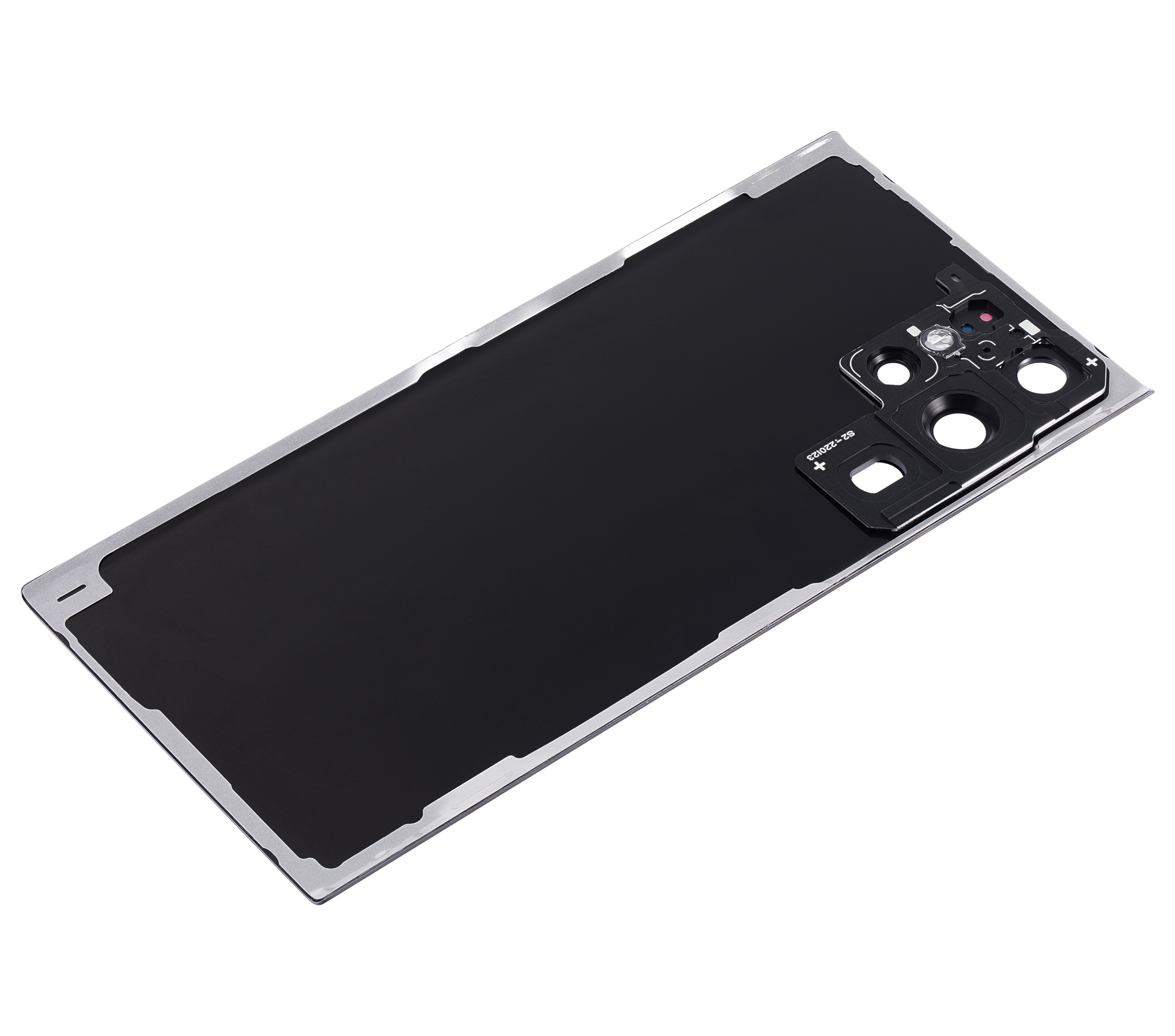Tapa trasera de cristal con lente de cámara para Samsung Galaxy S22 Ultra 5G (sin logotipo) (Aftermarket Plus) (Negro)