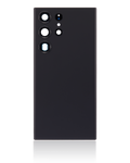 Tapa trasera de cristal con lente de cámara para Samsung Galaxy S23 Ultra 5G (sin logotipo) (Aftermarket Plus) (Negro)