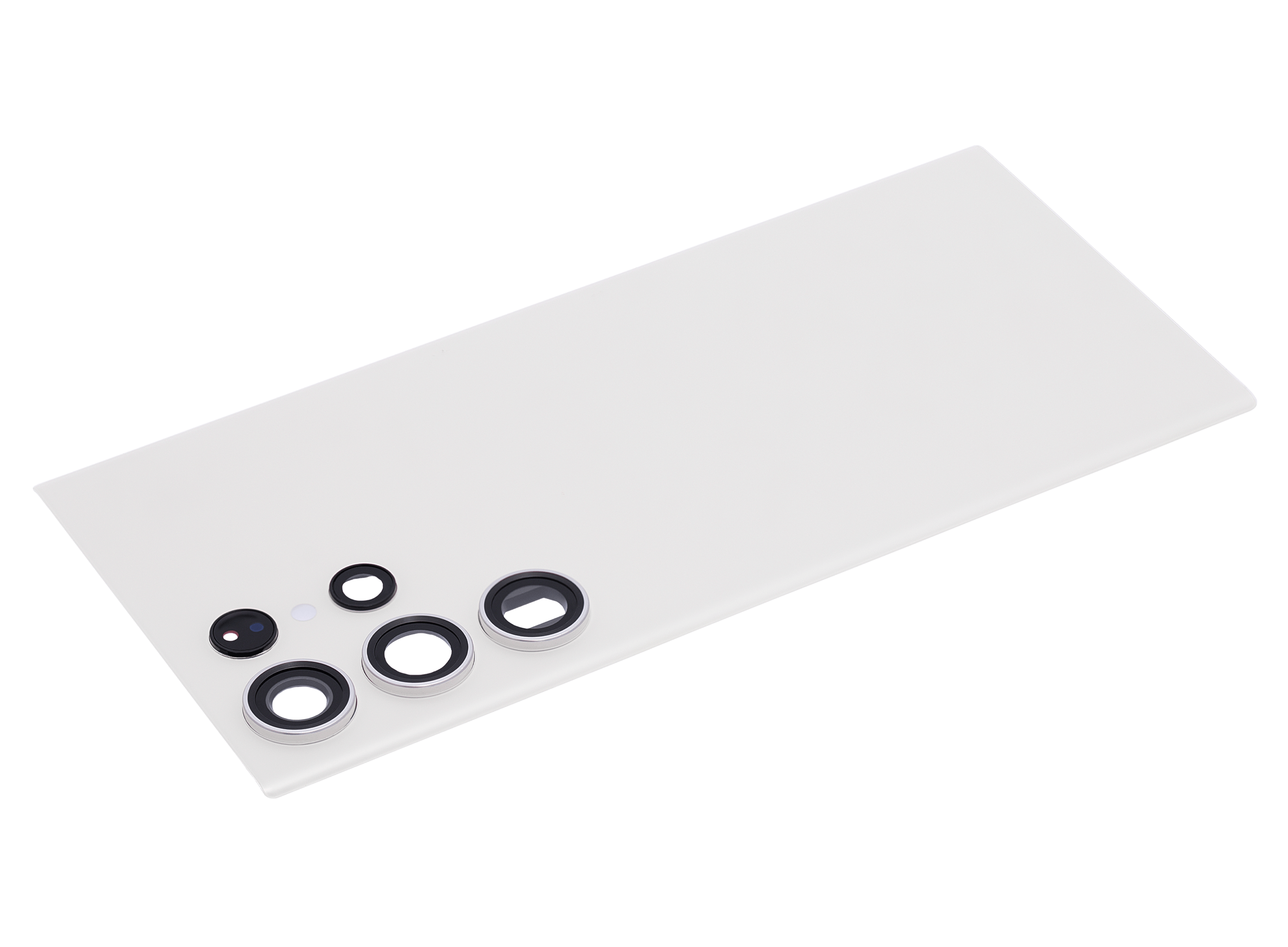 Tapa trasera de cristal con lente de cámara para Samsung Galaxy S23 Ultra 5G (sin logotipo) (Aftermarket Plus) (Blanco/Crema)