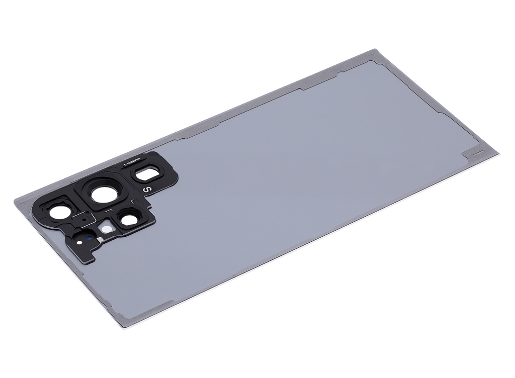 Tapa trasera de cristal con lente de cámara para Samsung Galaxy S23 Ultra 5G (sin logotipo) (Aftermarket Plus) (Blanco/Crema)
