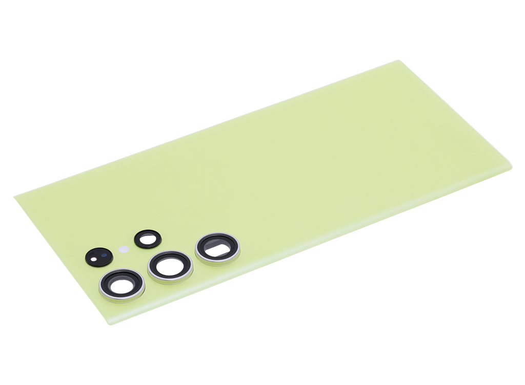 Tapa trasera de cristal con lente de cámara para Samsung Galaxy S23 Ultra 5G (sin logotipo) (Aftermarket Plus) (Verde Limon))