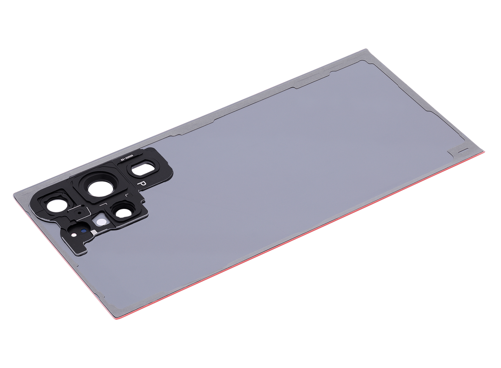 Tapa trasera de cristal con lente de cámara para Samsung Galaxy S23 Ultra 5G (sin logotipo) (Aftermarket Plus) (rojo)