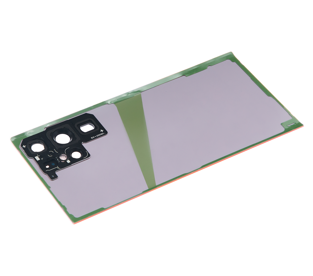 Tapa trasera de cristal con lente de cámara para Samsung Galaxy S22 Ultra 5G (sin logotipo) (Aftermarket Plus) (rojo)