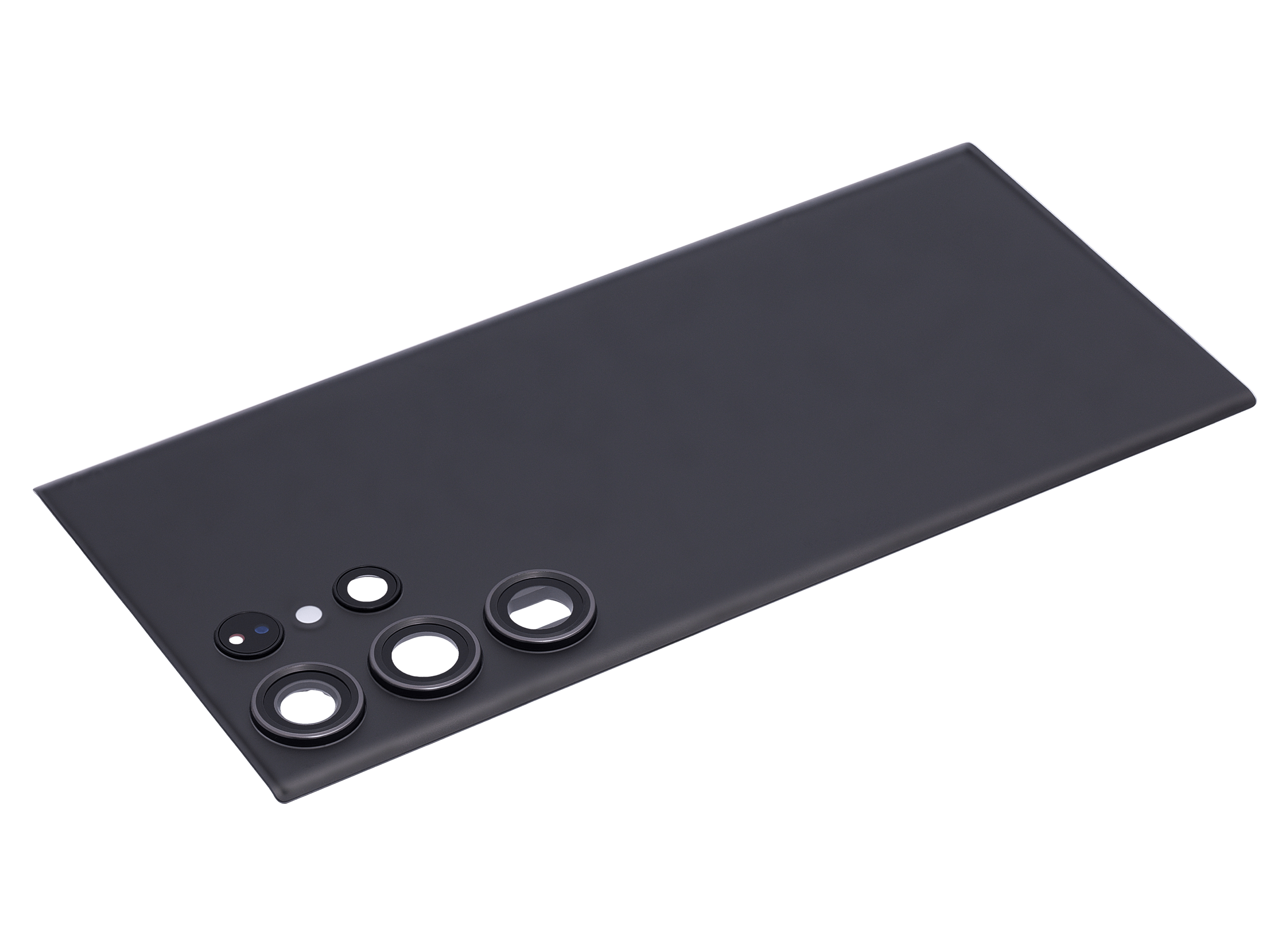 Tapa trasera de cristal con lente de cámara para Samsung Galaxy S23 Ultra 5G (sin logotipo) (Aftermarket Plus) (Negro)