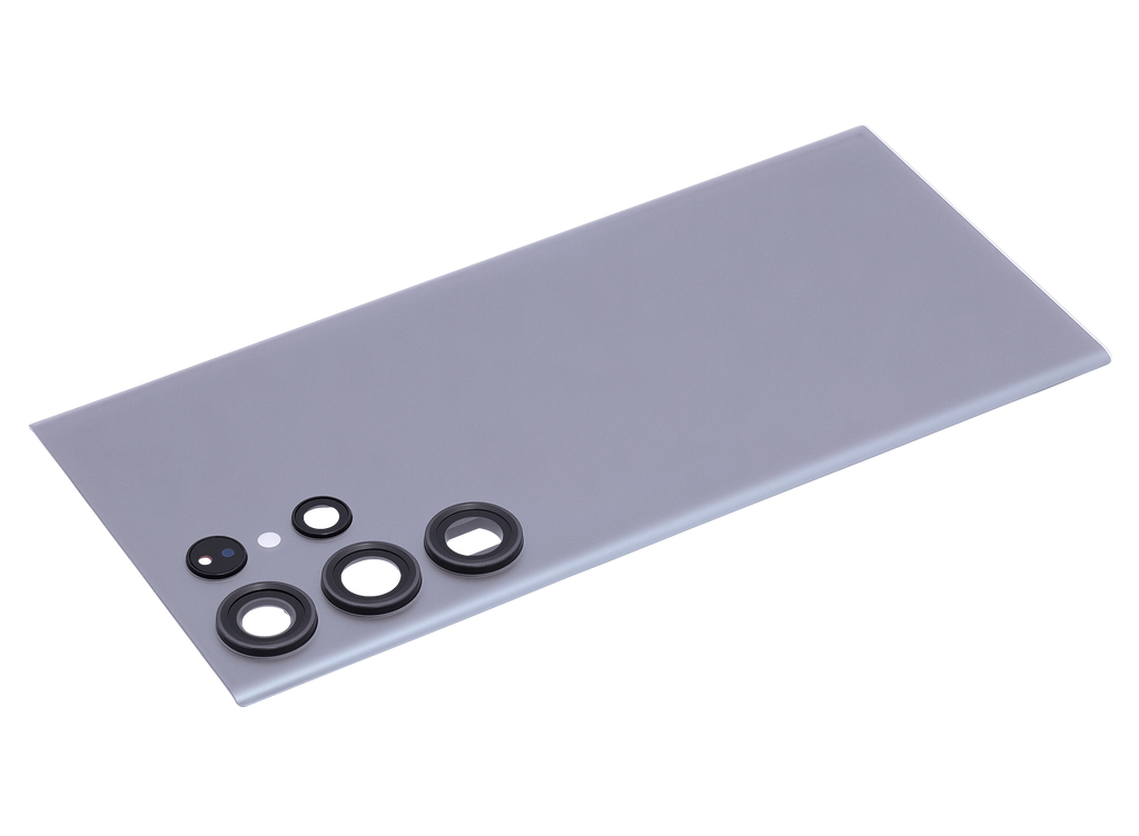 Tapa trasera de cristal con lente de cámara para Samsung Galaxy S23 Ultra 5G (sin logotipo) (Aftermarket Plus) (Gris Grafito)