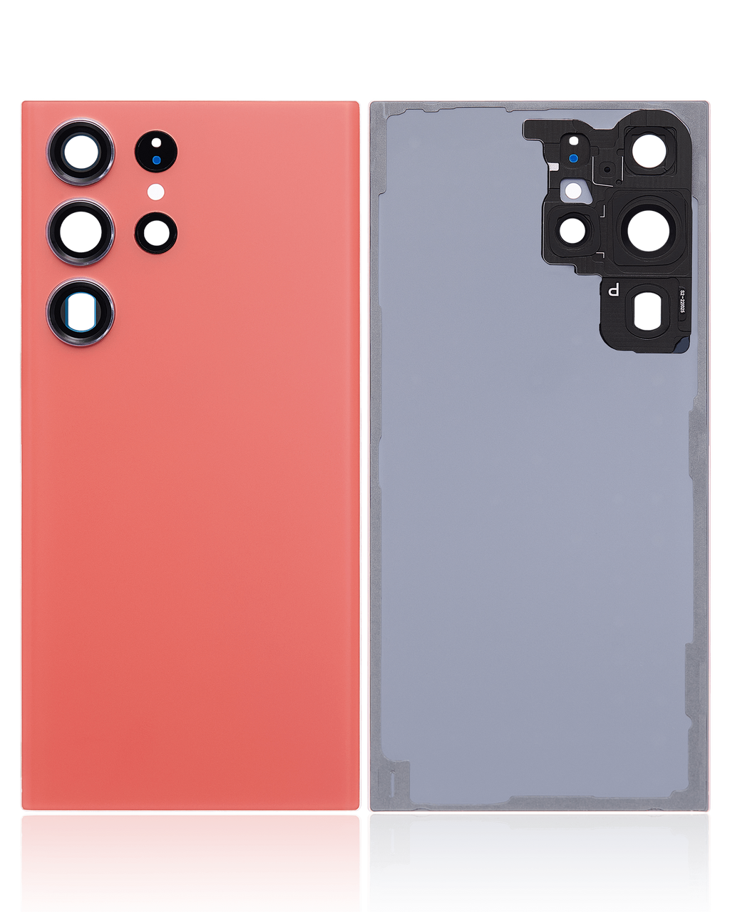 Tapa trasera de cristal con lente de cámara para Samsung Galaxy S23 Ultra 5G (sin logotipo) (Aftermarket Plus) (rojo)