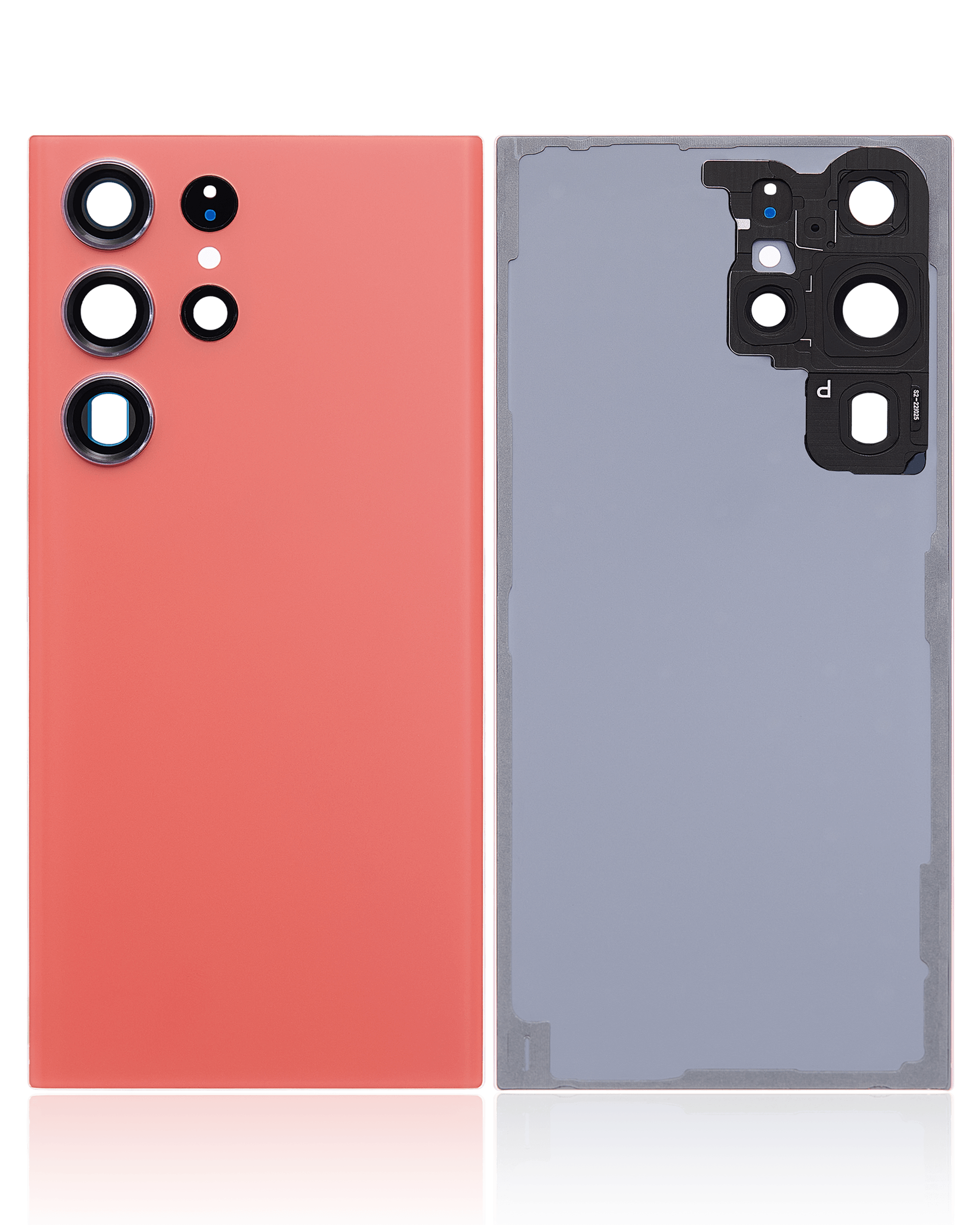 Tapa trasera de cristal con lente de cámara para Samsung Galaxy S23 Ultra 5G (sin logotipo) (Aftermarket Plus) (rojo)