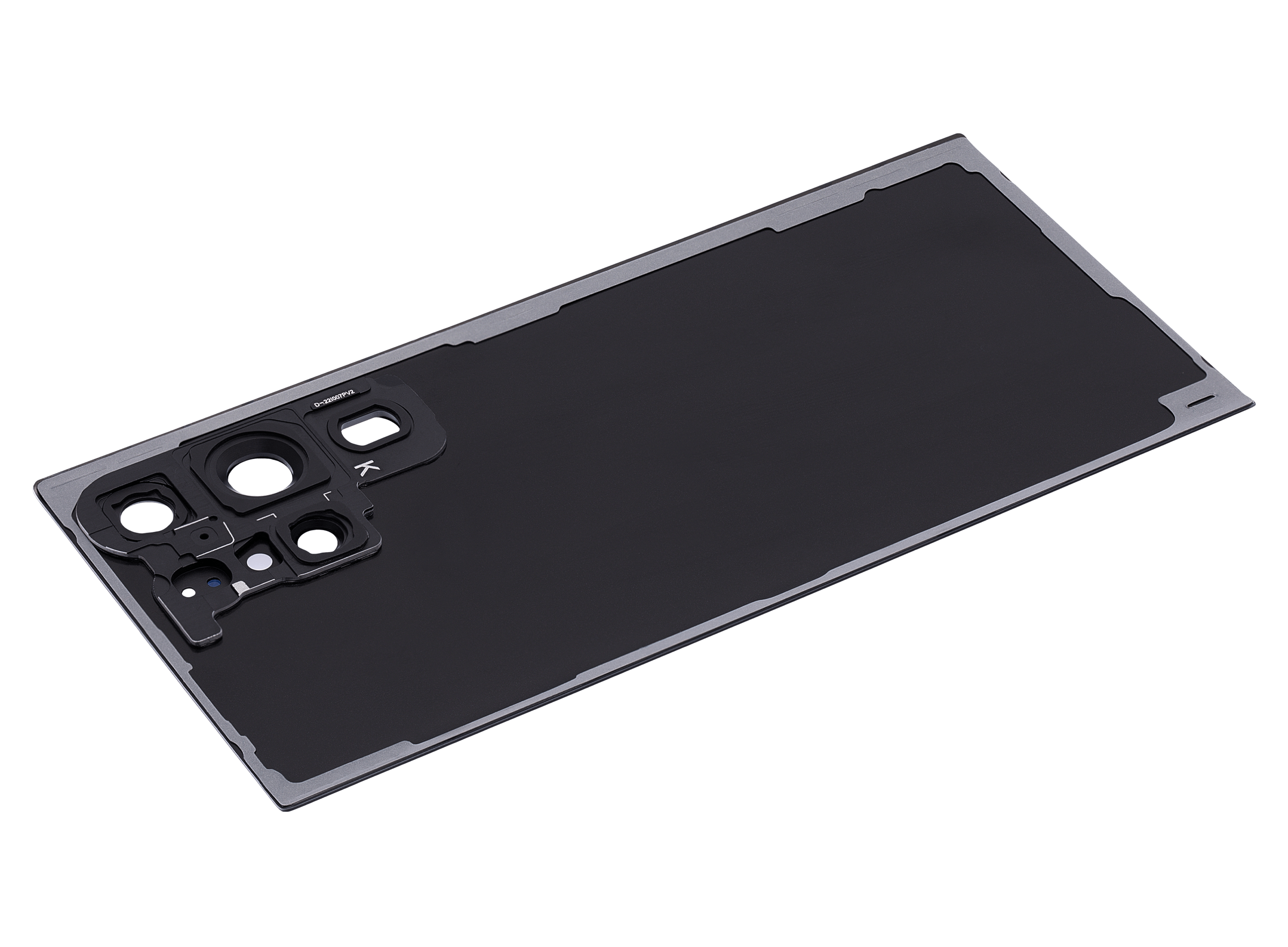 Tapa trasera de cristal con lente de cámara para Samsung Galaxy S23 Ultra 5G (sin logotipo) (Aftermarket Plus) (Negro)