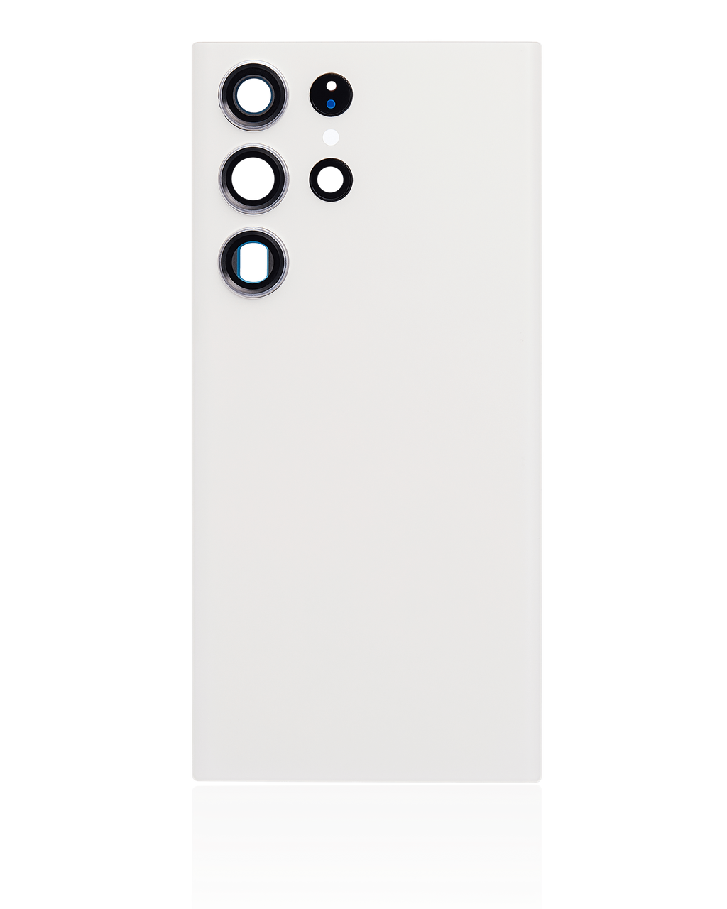 Tapa trasera de cristal con lente de cámara para Samsung Galaxy S23 Ultra 5G (sin logotipo) (Aftermarket Plus) (Blanco/Crema)