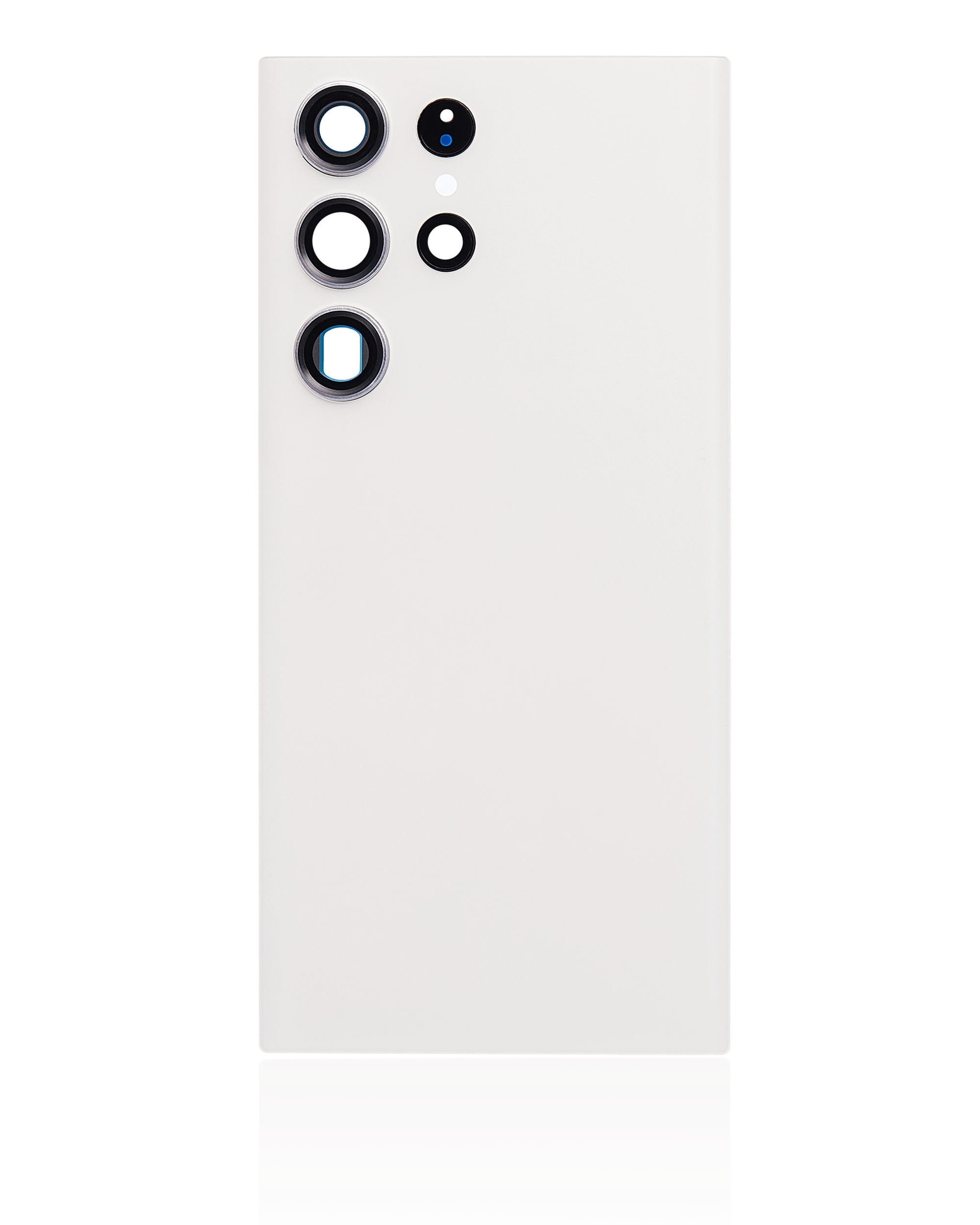 Tapa trasera de cristal con lente de cámara para Samsung Galaxy S23 Ultra 5G (sin logotipo) (Aftermarket Plus) (Blanco/Crema)