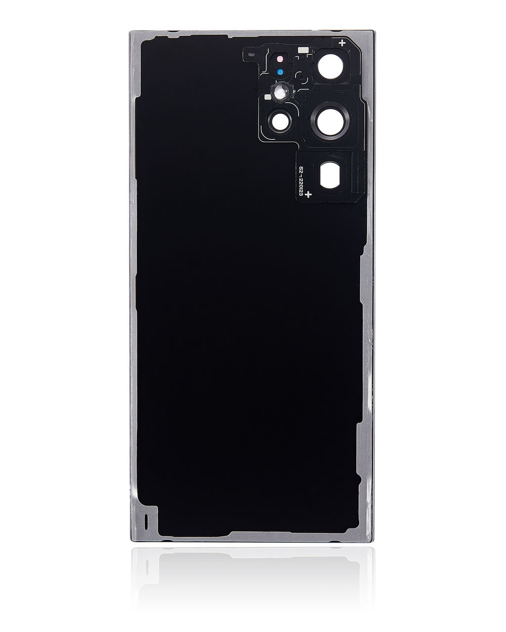 Tapa trasera de cristal con lente de cámara para Samsung Galaxy S22 Ultra 5G (sin logotipo) (Aftermarket Plus) (Negro)
