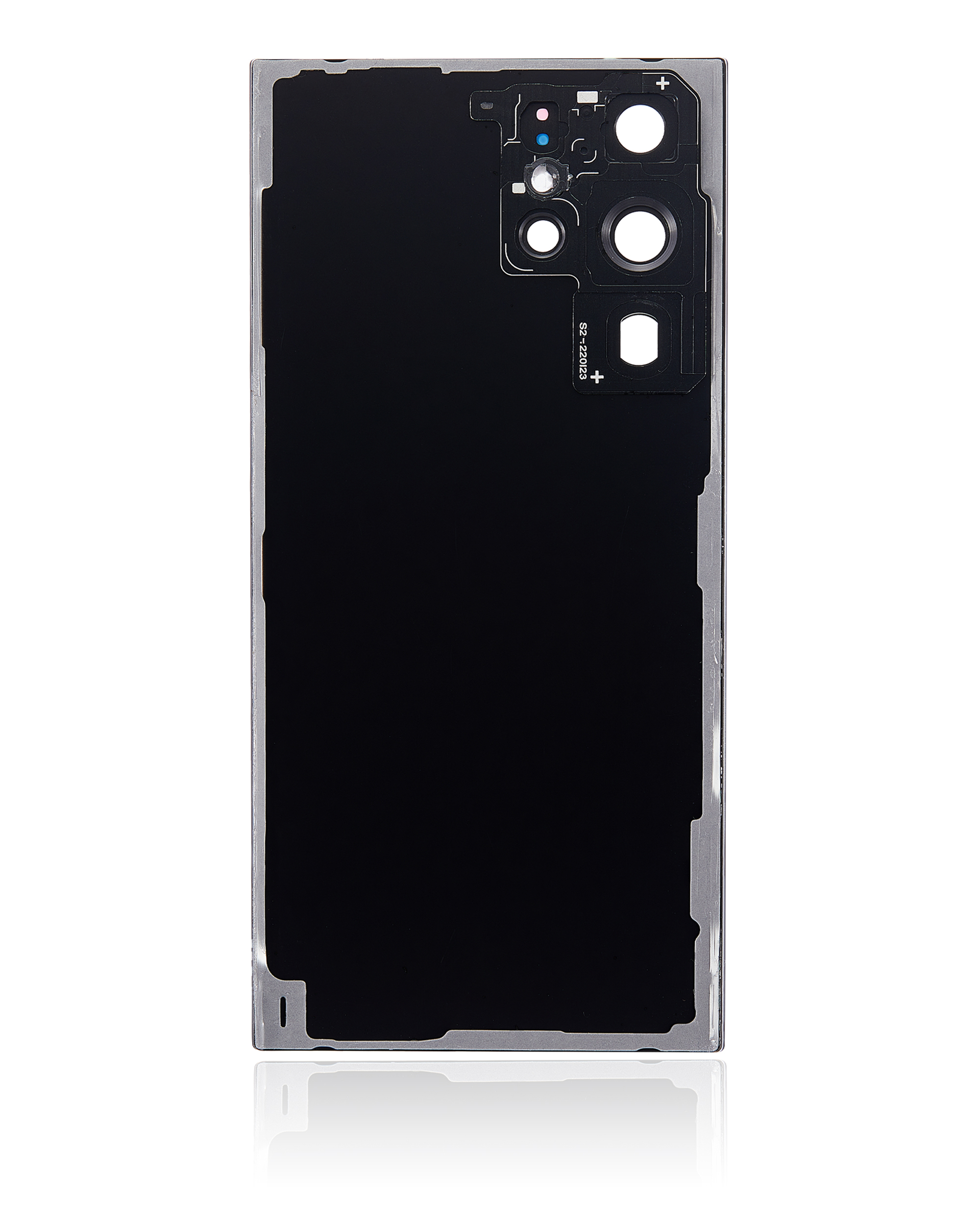 Tapa trasera de cristal con lente de cámara para Samsung Galaxy S22 Ultra 5G (sin logotipo) (Aftermarket Plus) (Negro)