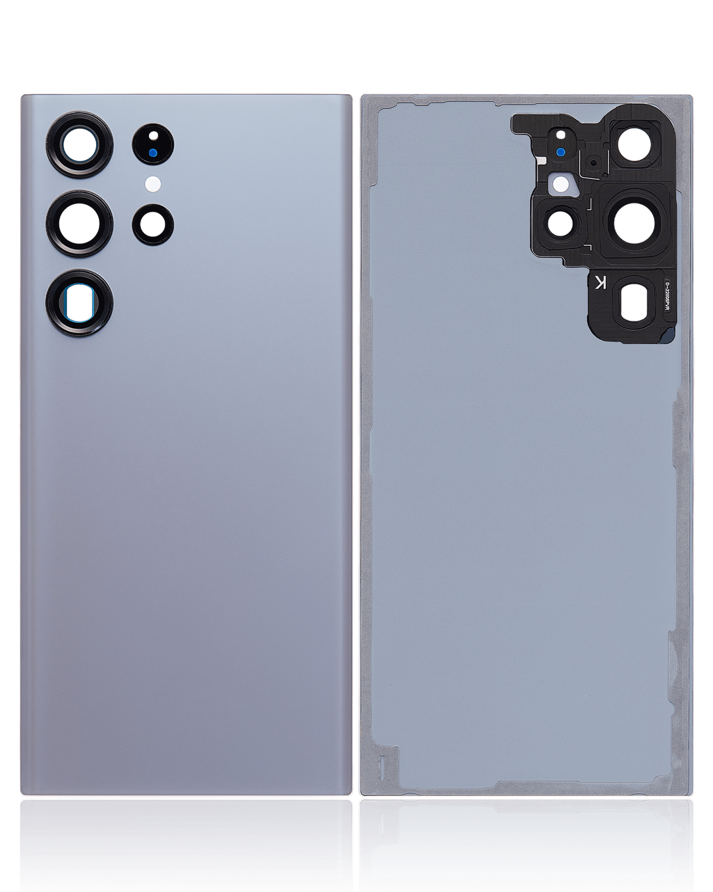 Tapa trasera de cristal con lente de cámara para Samsung Galaxy S23 Ultra 5G (sin logotipo) (Aftermarket Plus) (Gris Grafito)