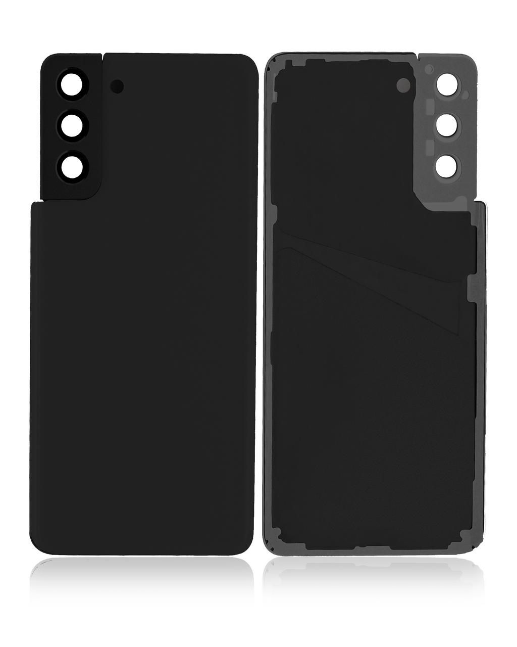 Tapa trasera de cristal con lente de cámara para Samsung Galaxy S21 Plus (sin logotipo) (Aftermarket Plus) (Negro)