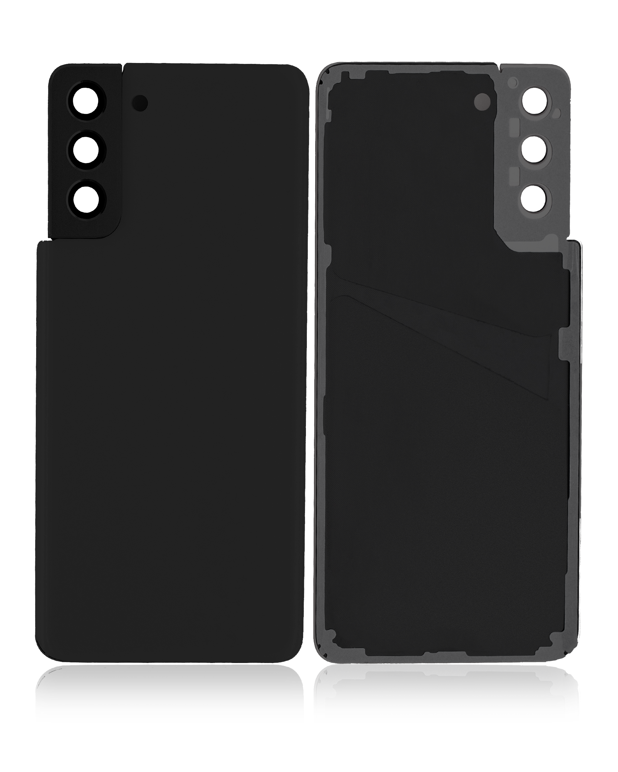 Tapa trasera de cristal con lente de cámara para Samsung Galaxy S21 Plus (sin logotipo) (Aftermarket Plus) (Negro)