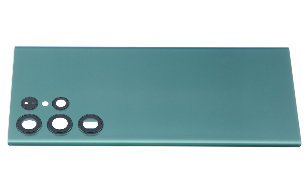 Tapa trasera de cristal con lente de cámara para Samsung Galaxy S22 Ultra 5G (sin logotipo) (Aftermarket Plus) (verde)
