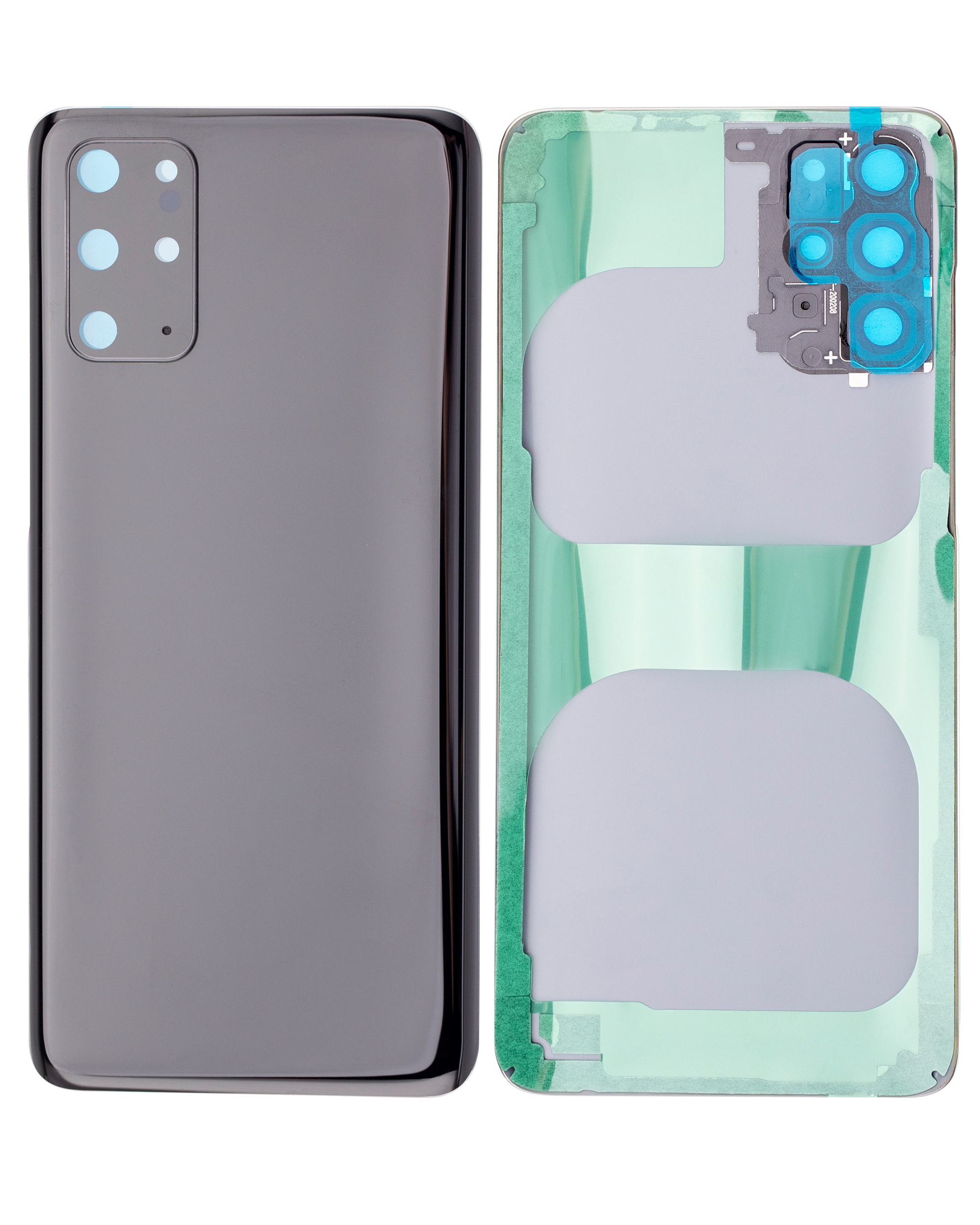 Tapa trasera de cristal con lente de cámara para Samsung Galaxy S20 Plus 5G (sin logotipo) (Aftermarket Plus) (Negro)