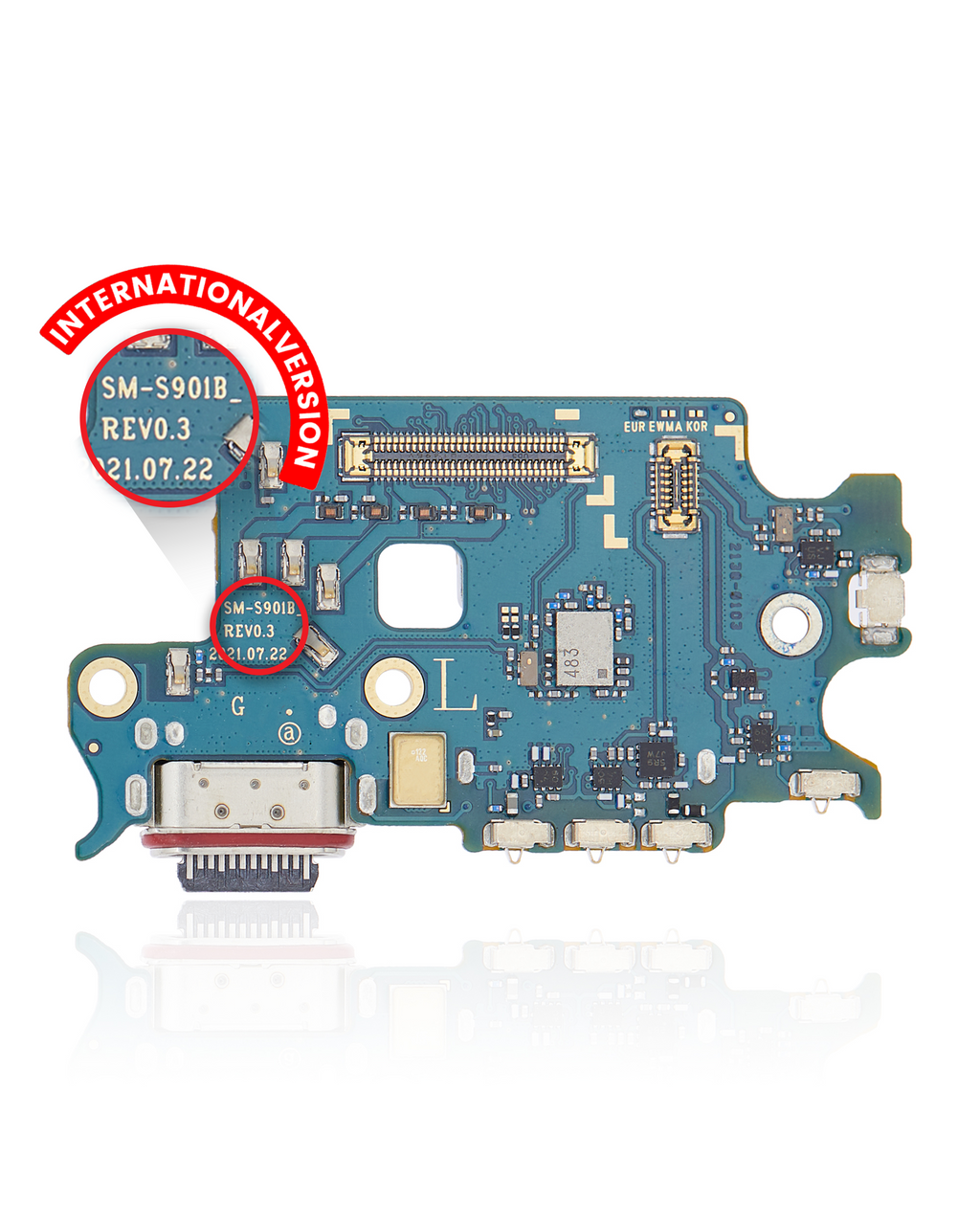 Placa de puerto de carga para Samsung Galaxy S22 5G (S901B) (version internacional) (Premium)