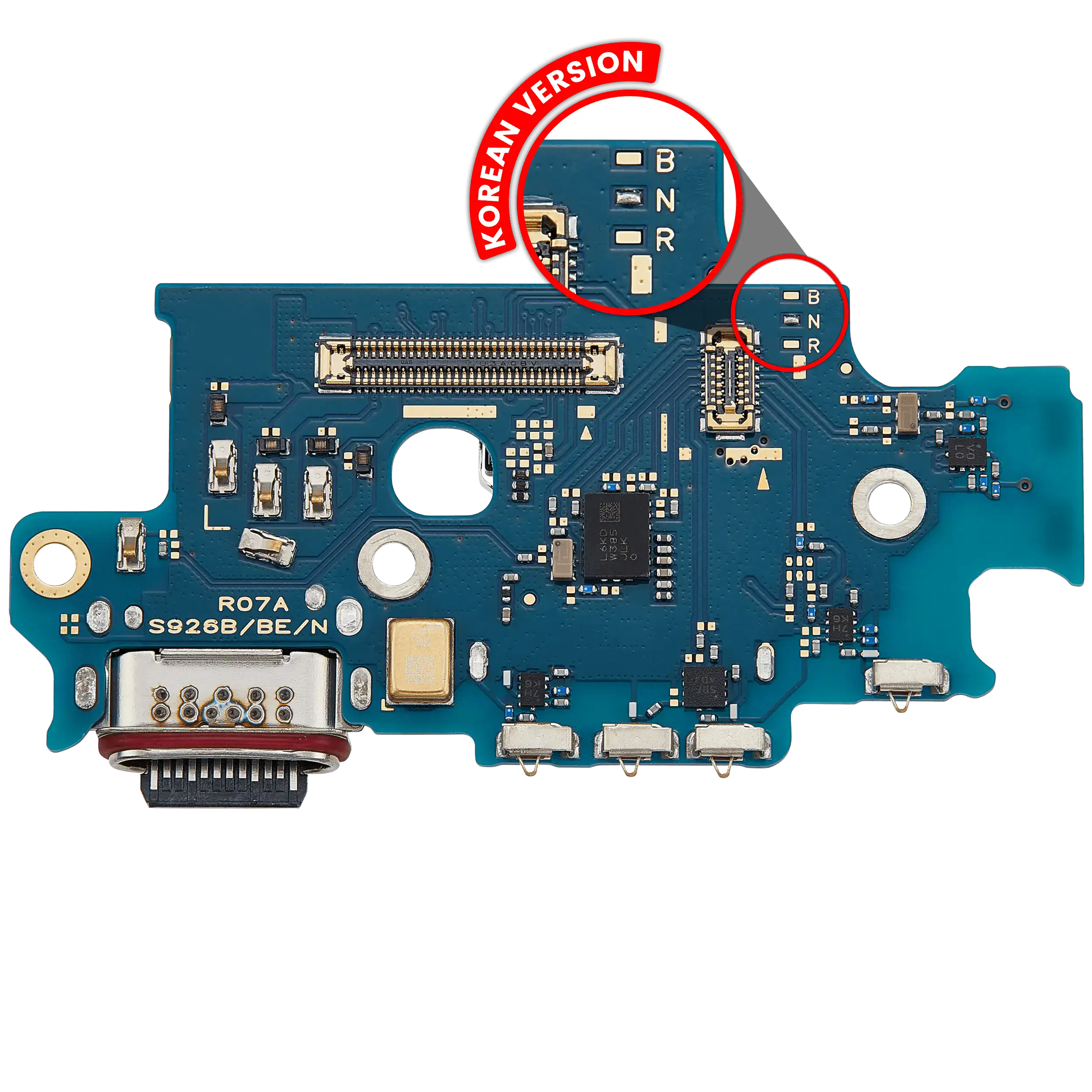 Placa de puerto de carga con lector de tarjetas SIM para Samsung Galaxy S24 Plus 5G (S926N) (versión coreana) (Premium)
