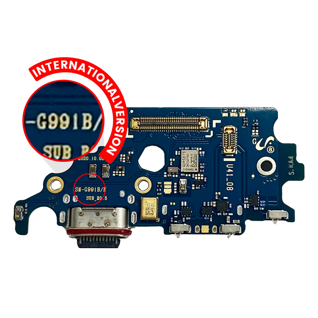 Placa de puerto de carga con lector de tarjetas SIM para Samsung Galaxy S21 5G (G991B) (versión internacional) (Premium)