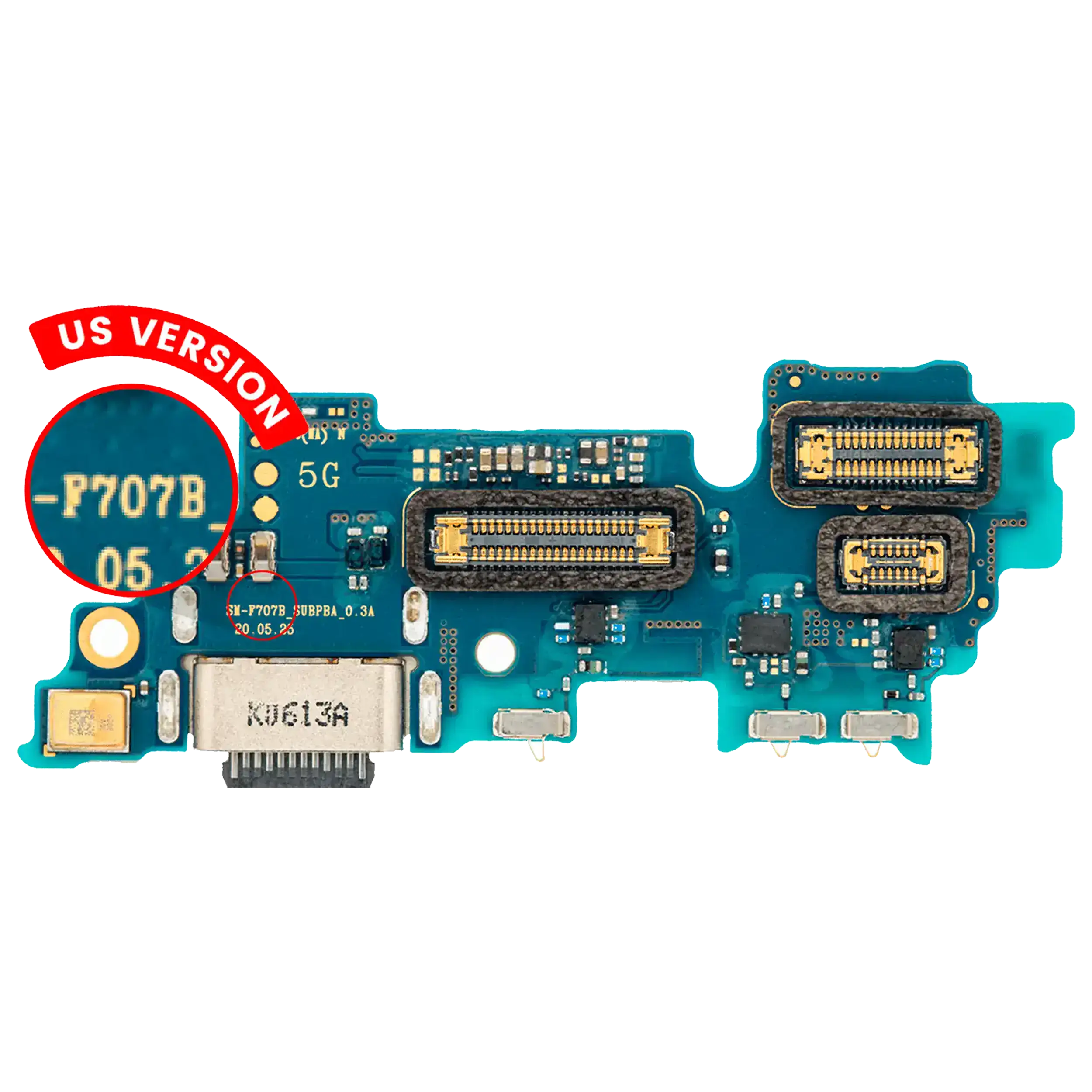 Puerto de placa de carga con micrófono para Samsung Galaxy Z Flip 5G (F707U) (versión estadounidense) (Premium)