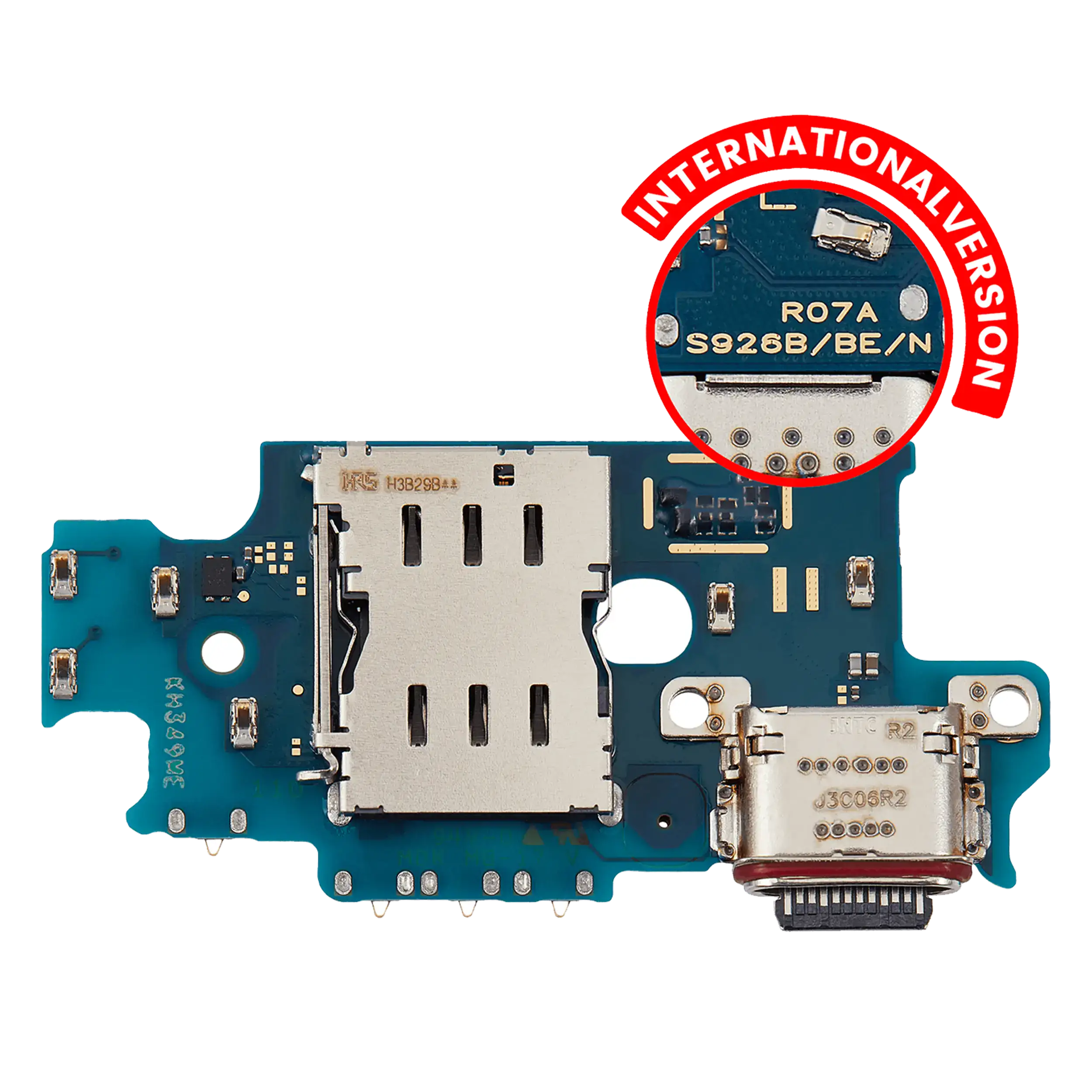 Placa de puerto de carga con lector de tarjetas SIM para Samsung Galaxy S24 Plus 5G (S926B) (versión internacional) (Premium)