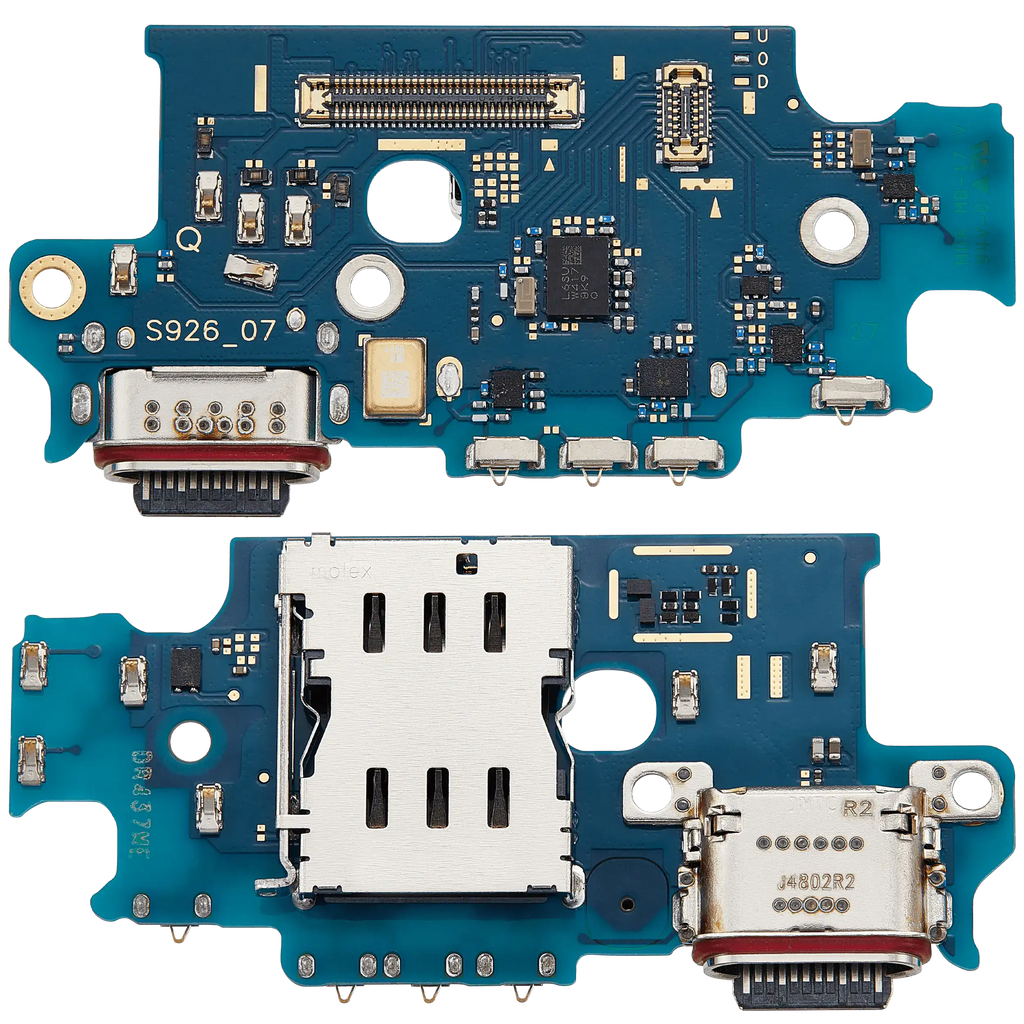 Placa de puerto de carga con lector de tarjetas SIM para Samsung Galaxy S24 Plus 5G (S9260) (versión de doble tarjeta) (Premium)