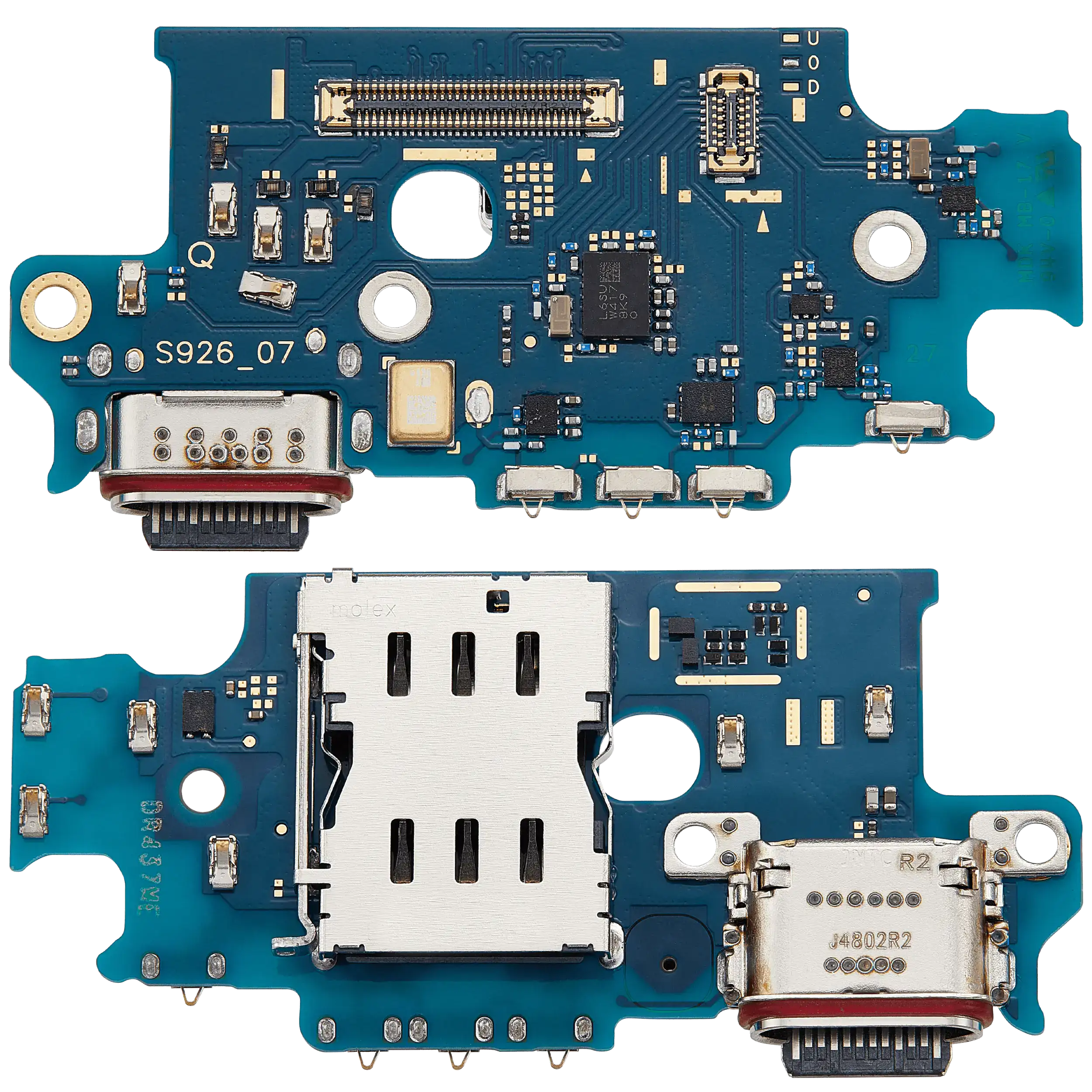 Placa de puerto de carga con lector de tarjetas SIM para Samsung Galaxy S24 Plus 5G (S9260) (versión de doble tarjeta) (Premium)