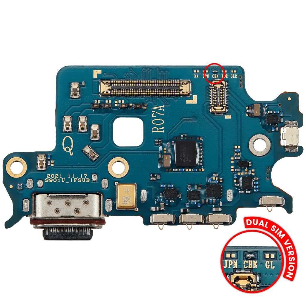 Placa de puerto de carga para Samsung Galaxy S22 5G (version dual sim )(Premium) (S9010)