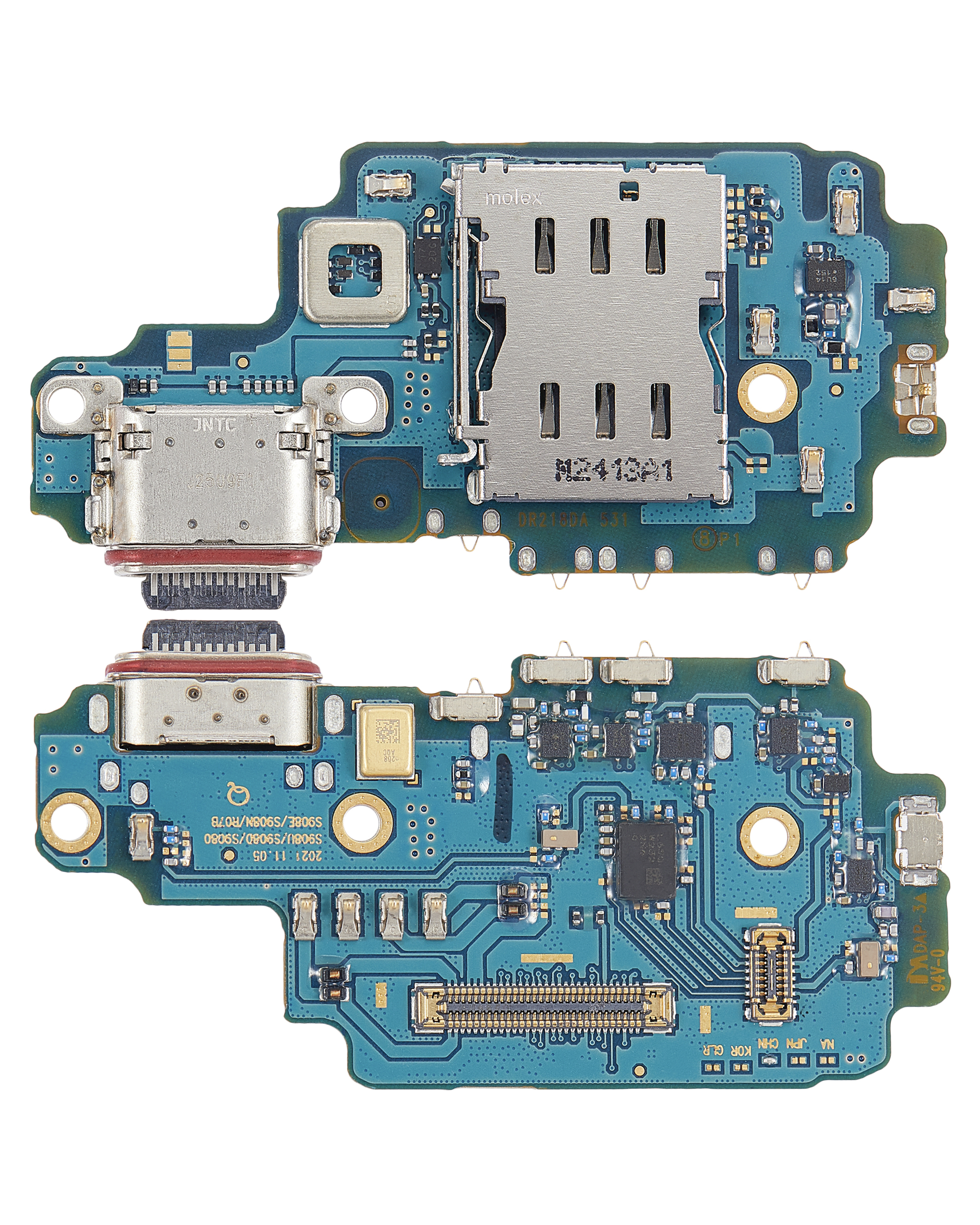 Placa de puerto de carga con lector de tarjetas SIM para Samsung Galaxy S22 Ultra 5G (S9080) (versión Dual SIM) (Premium)