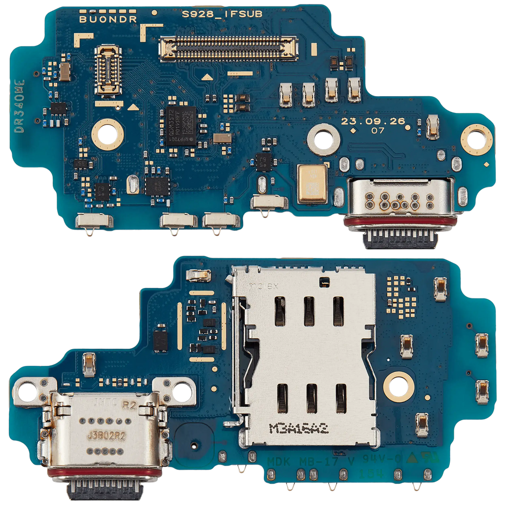 Placa de puerto de carga con lector de tarjetas SIM para Samsung Galaxy S24 Ultra 5G (S928U) (versión estadounidense) (Premium)