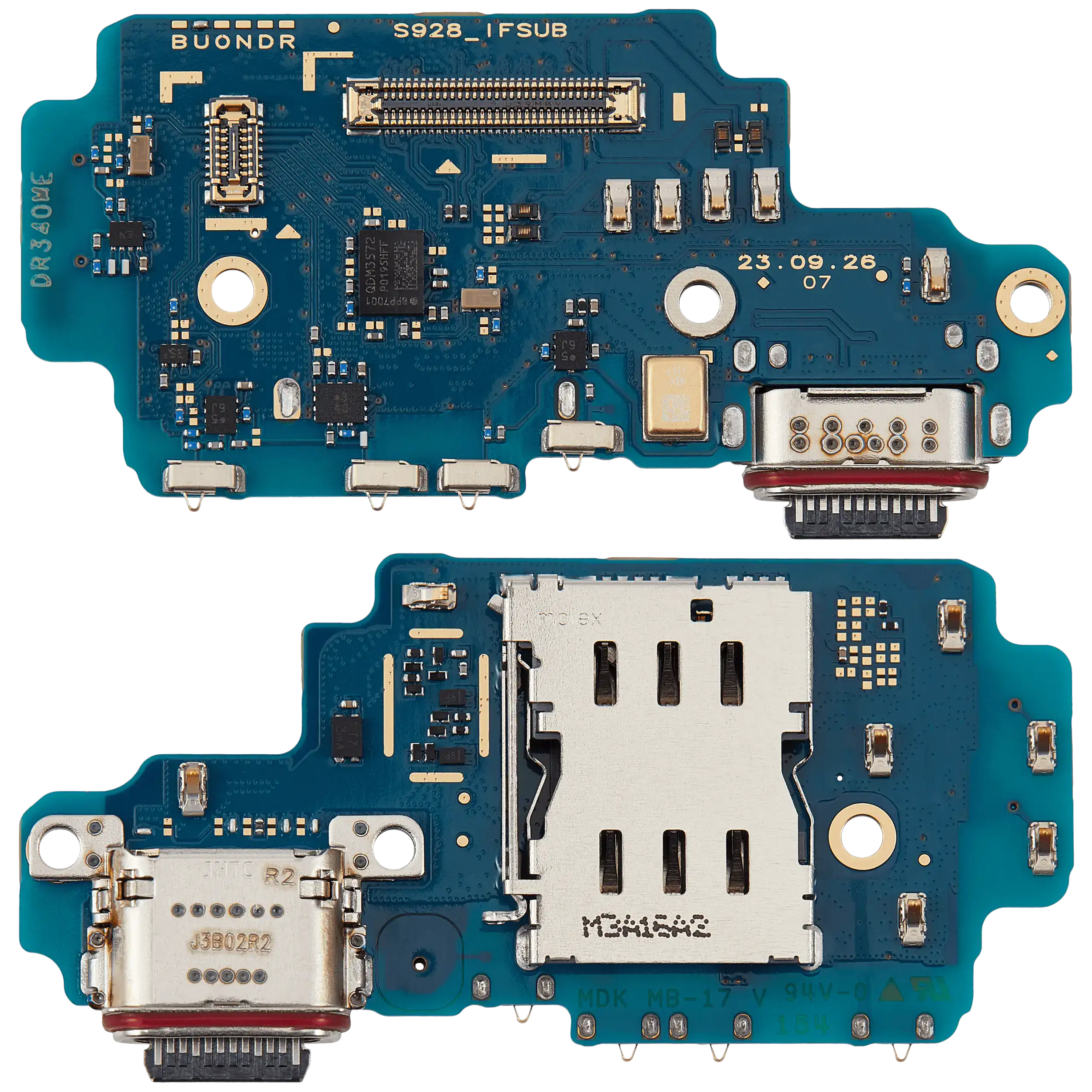 Placa de puerto de carga con lector de tarjetas SIM para Samsung Galaxy S24 Ultra 5G (S928U) (versión estadounidense) (Premium)