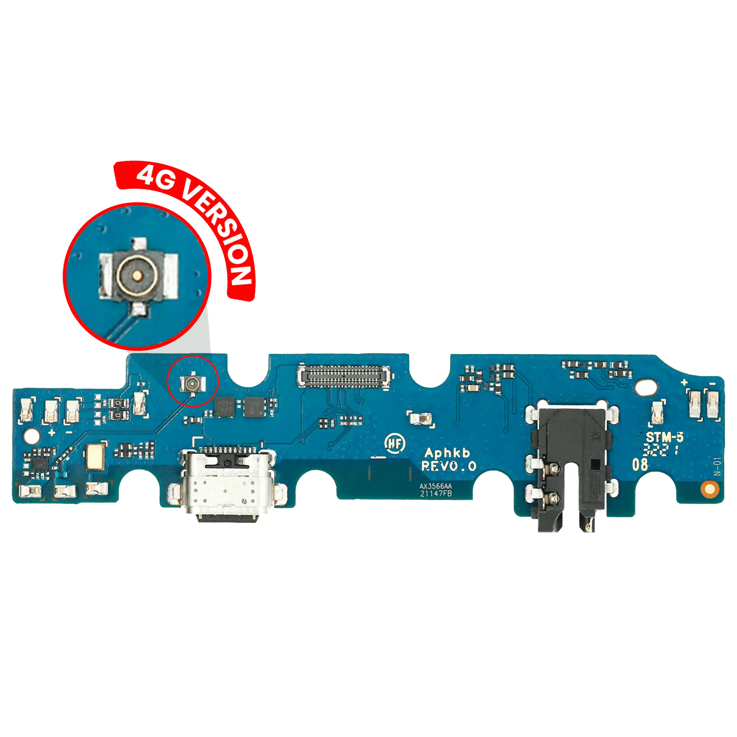 Puerto de carga con placa PCB para Samsung Galaxy Tab A7 Lite de 8.7" (2021) (T225 / T227) (Versión móvil) (Premium)