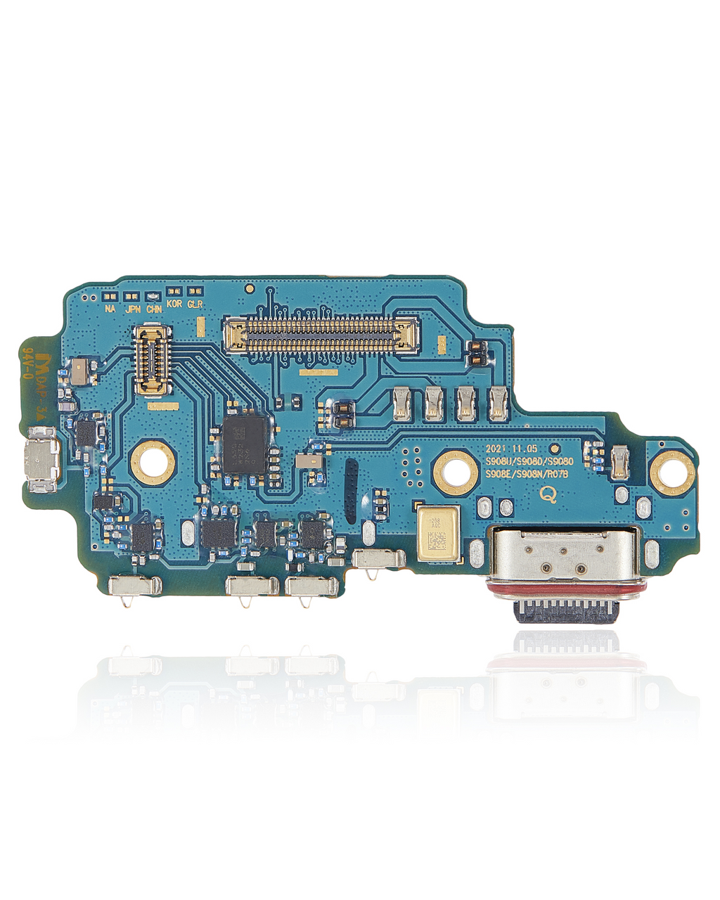 Placa de puerto de carga con lector de tarjetas SIM para Samsung Galaxy S22 Ultra 5G (S9080) (versión Dual SIM) (Premium)