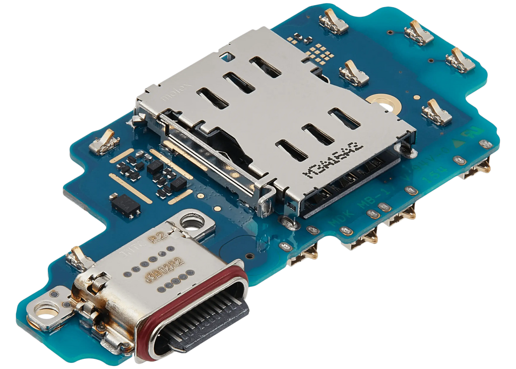 Placa de puerto de carga con lector de tarjetas SIM para Samsung Galaxy S24 Ultra 5G (S928U) (versión estadounidense) (Premium)