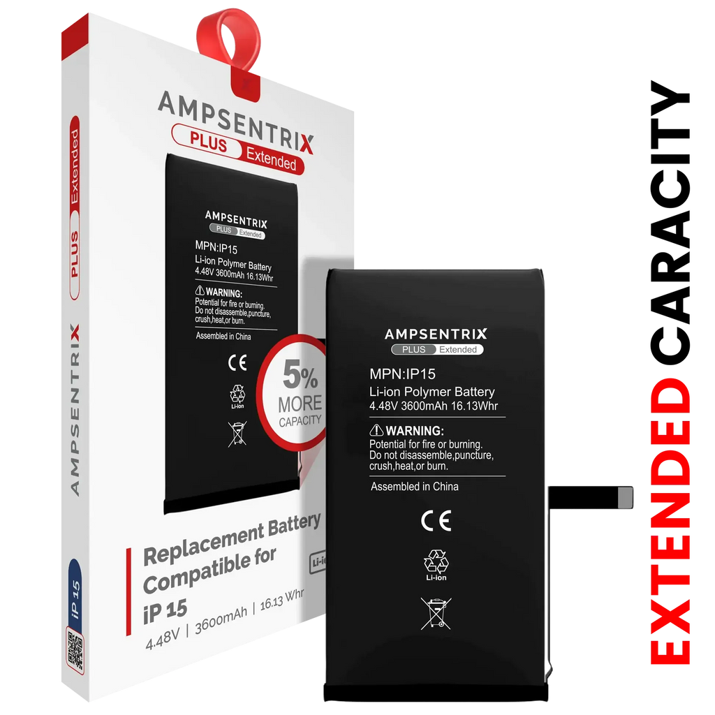 Batería de Reemplazo Ampsentrix Plus Extended para iPhone 15